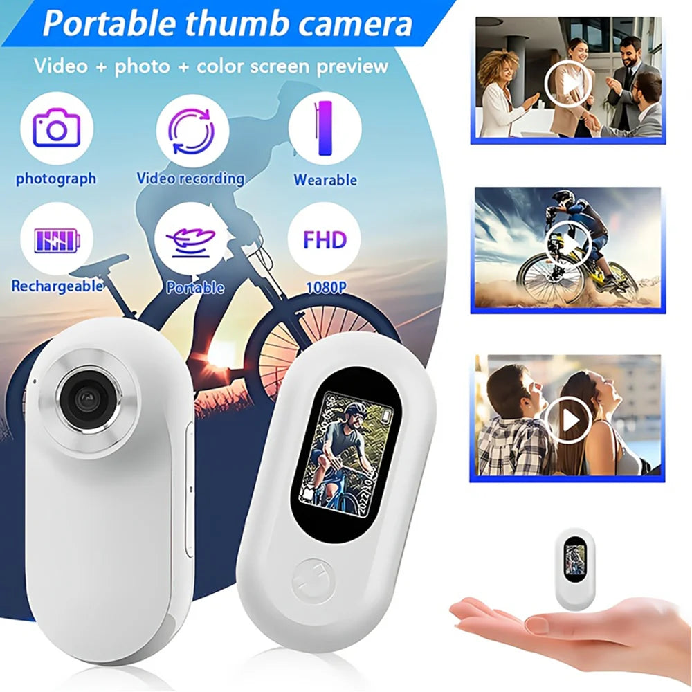 1080P Thumb Camera Portable Mini Action Camera megnetic Attraction Helmet Cam Pet Sport Video Recorder 0.96 Inch Display Bodycam