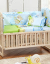 6-Pcs Cotton Nursery Crib Bedding Set – Unisex  Set with 4 Bumpers, Mattress & Pillow