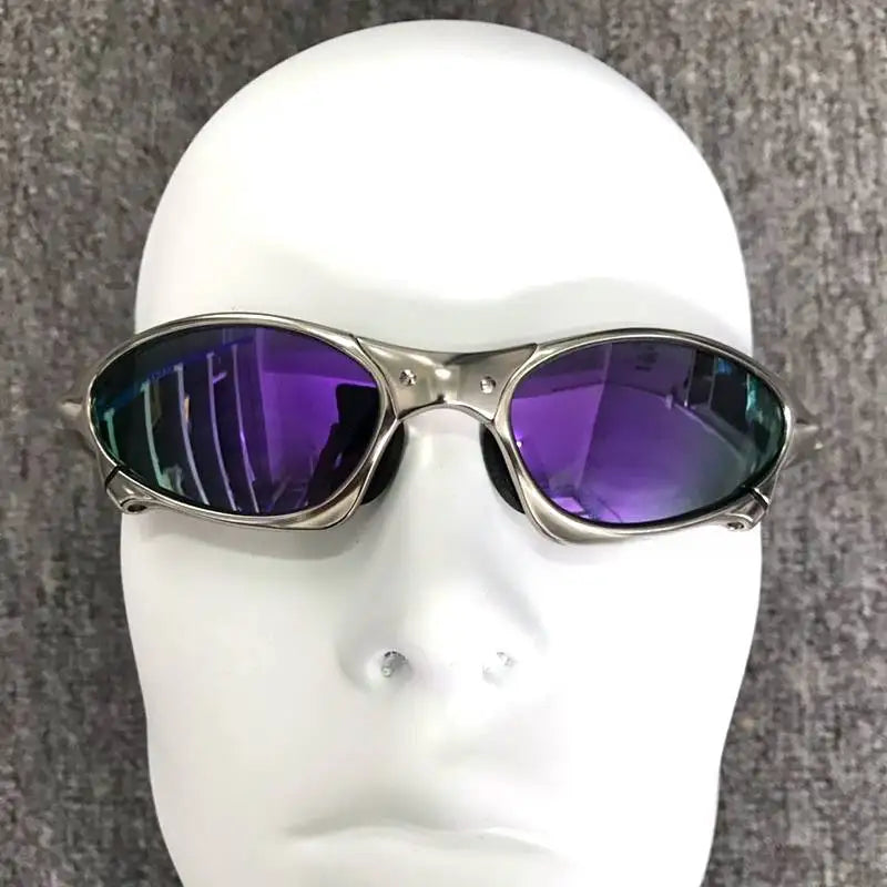 Polarized UV400 Cycling Sunglasses – Silver Metal Frame Fishing Riding Bicycle Eyewear