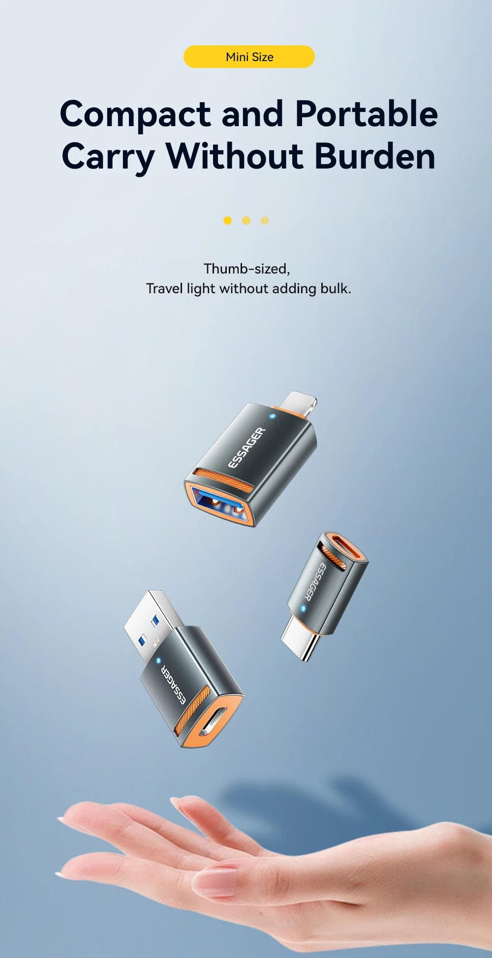 USB 3.0 OTG Adapter (Type-C / USB-A / Micro / Lightning Converter)