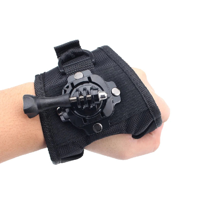 360° Rotation Action Camera Glove Wrist Strap Mount Adjustable Hand Mount for Sports Cameras