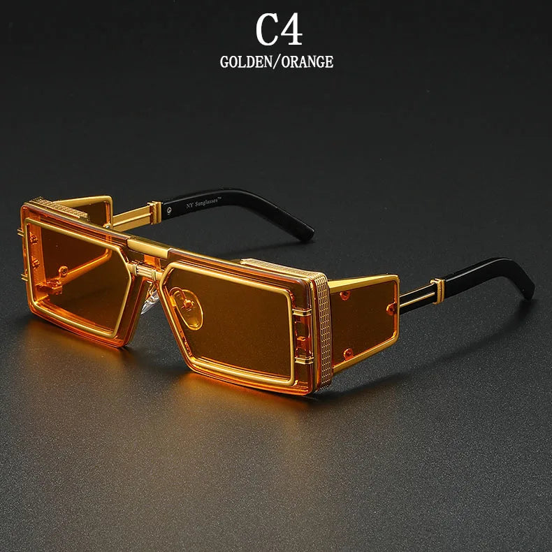 Square Punk Steampunk Sunglasses With UV400 Protection
