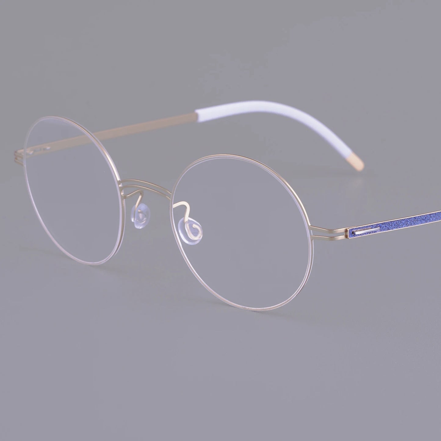 Vintage Round Screwless Titanium Eyeglasses Frame
