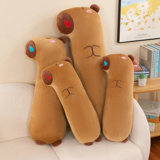 Kawaii Capybara Plush Long Pillow Soft Stuffed Animal Doll