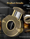 3-1 Cigar V Cutter with Stainless Steel Blade, Cigar Holder and Decompression Rotator, Round Cigar Cutter Ergonomically Designed