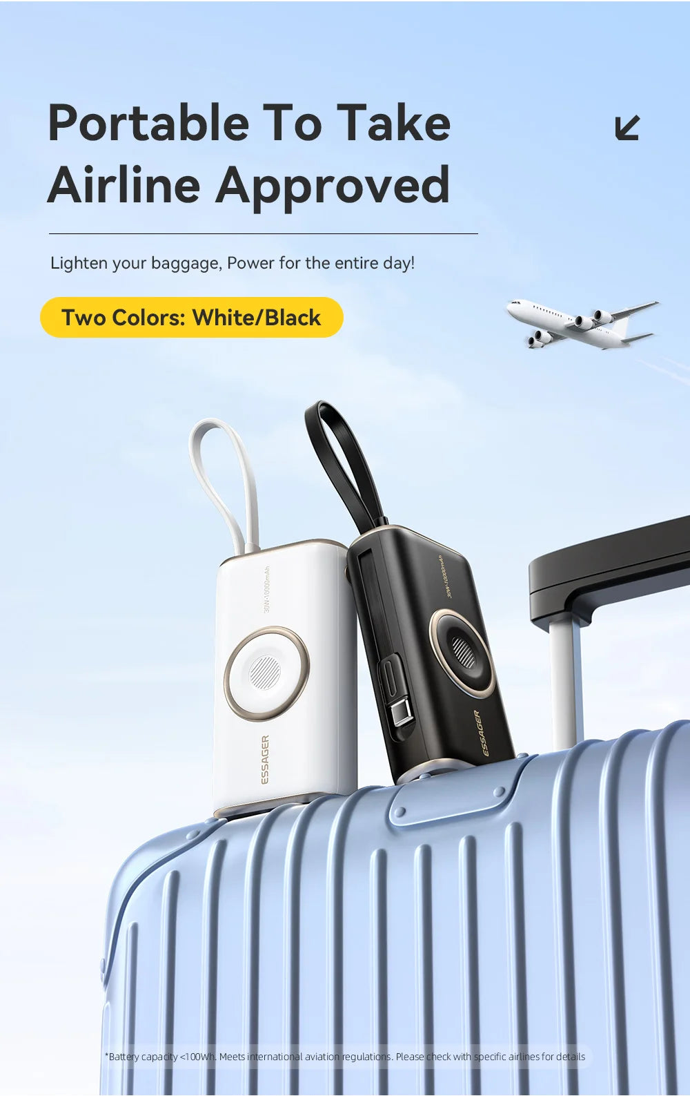 10000mAh Power Bank 30W PD Fast Charging Wireless Magnetic Charger with Built-in Cable & Digital Display