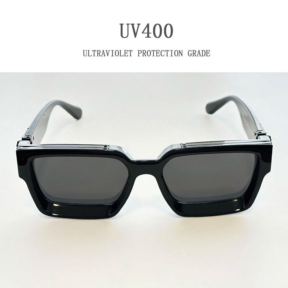 Retro Square Frame Sunglasses With UV400 Protection