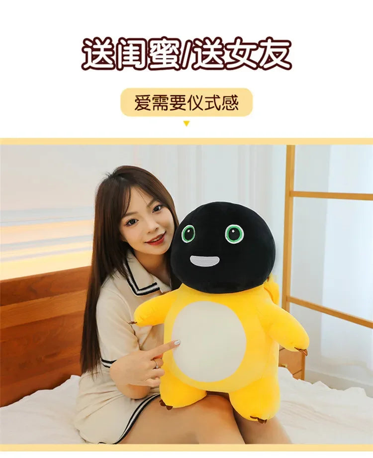 50cm Kawaii Plush Nai Long Stuffed Doll Black Face Baby Dragon Cute Smiling Funny Mask Toy Kids Birthday Xmas Gift for Girls