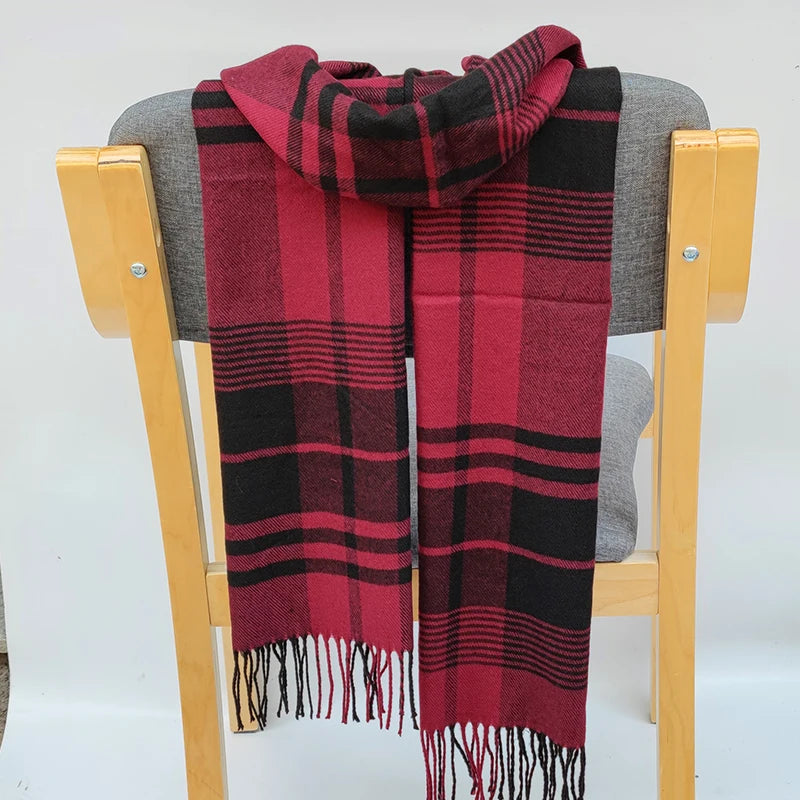 Classic lattice men soft shawl plaid scarves shawl wraps shawl neckerchief headband muffler