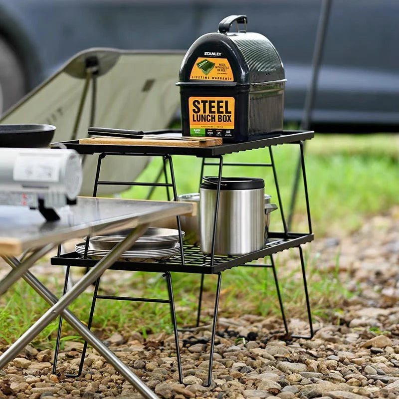 Foldable Camping Table, Outdoor Barbecue Iron Table, Tea Cooking, Picnic Backy Mini Desk, Portable Aluminum Alloy