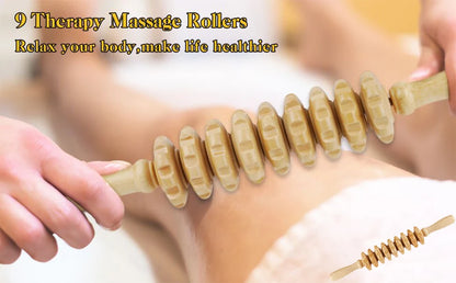 1 PCS Wood Massage Roller Trigger Points Home Gym Manual Wooden Fascia Massage Roller for Release Cellulite Sore Muscle Blasting