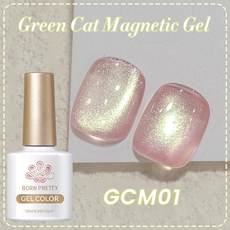 10ml Green Cat  Gel Ultra Shine Holographic Glitter Semi Permanent Soak Off UV LED Gel Varnish For Manicure