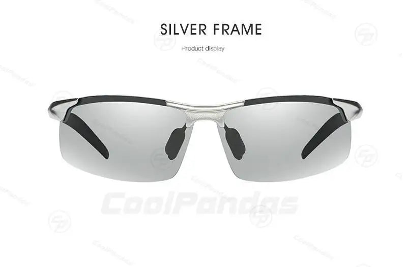 Rimless Photochromic Polarized UV400 Outdoor Driving Sunglasses for Men Women