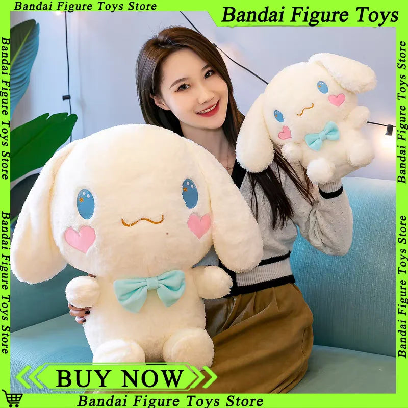 25-55CM Sanrio Kawaii Cinnamoroll Plush Toys Pillow Stuffed Animal Dog Cute Soft Doll Birthday Cartoon Anime Kids Christmas Toys