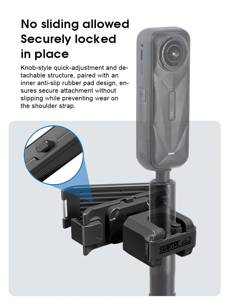 Quick Release Backpack Clip Mount for Action Cameras and Selfie Sticks