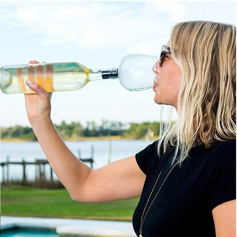 270/500ml Red Wine Glass Goblet To Drink Straight From The Bottle Drink Directly Clear Champagne Glass Cup With Silicone Seal