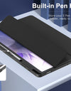 Trifold Stand Case For Samsung Galaxy Tab S8 Plus 12.4 Inch 2022/Tab S7 FE 2021/S7 Plus 2020,Shockproof Full Body TPU Cover