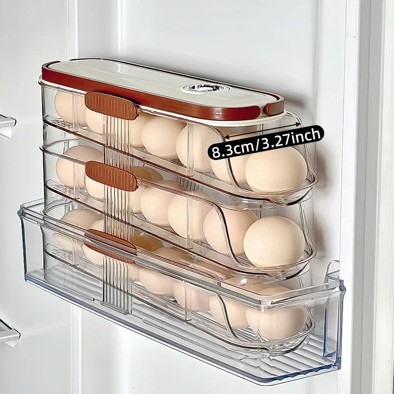Automatic Rolling Egg Storage Box – 1-Piece Handheld Refrigerator Side Door Egg Rack