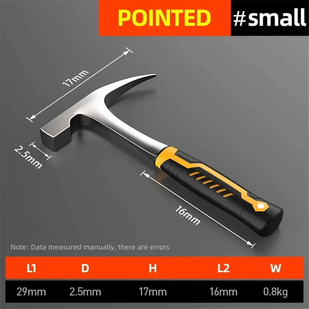 Professional Multifunctional Hand Tool Hammer Camping Hammer High Carbon Steel Geological Hammer Integrated Forging Claw