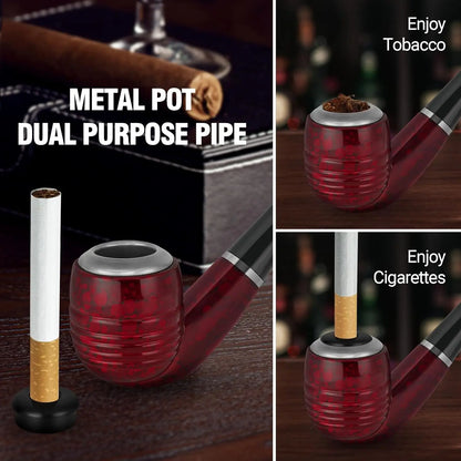 Dual Purpose Red Pipe Set with Pouch, Accessories, Beginner Pipe Kit, Resin Props