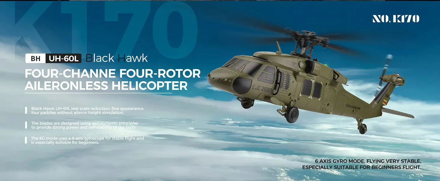 Realistic Four Channel Remote Control Military Helicopter With Brushless Motor