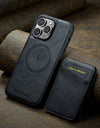 Leather for Magsafe Phone Case for iPhone 16 15 Pro Max 14 Plus Bracket Magnetic Back Cover with Card Holder