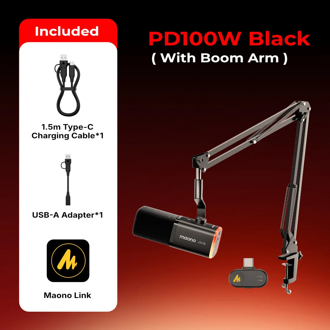 Wireless Dynamic Gaming Microphone with RGB Lighting and Noise Reduction