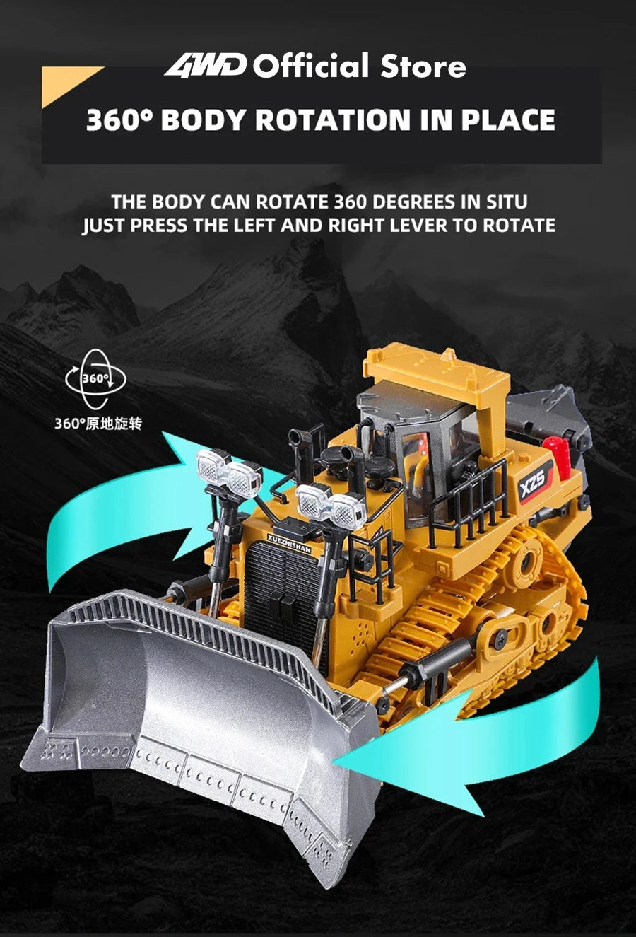 Remote Control Excavator 4x4 Alloy Dump Truck Bulldozer Radio Model RC Car Construction Vehicle Toy  Gifts