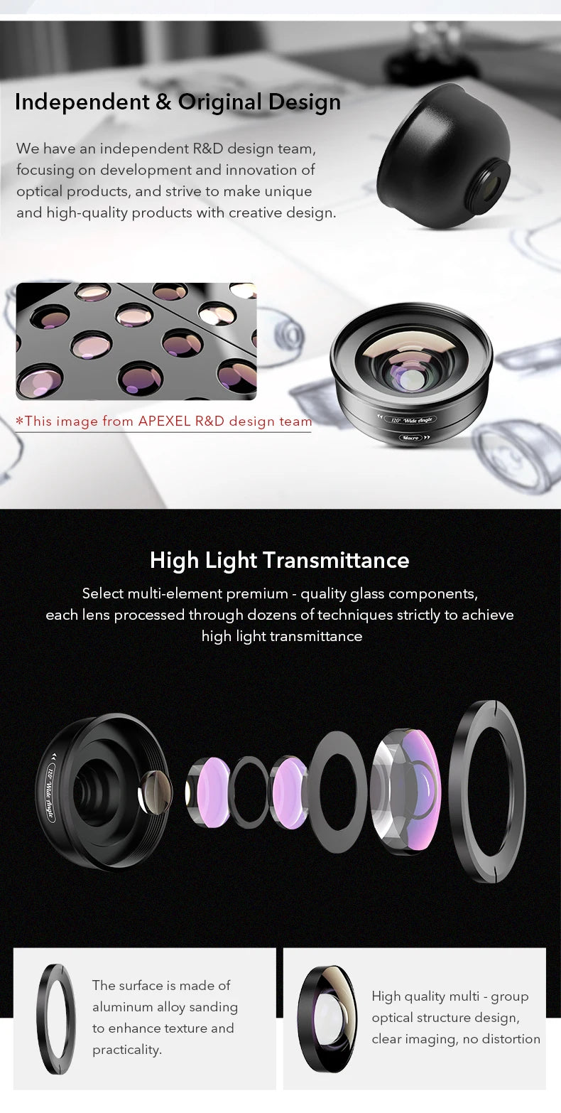 2 in 1 120 Degree Wide Angle and 10X Macro Phone Camera Lens Kit