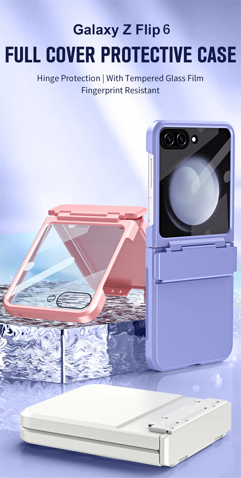 For Samsung Galaxy Z Flip 6 5 Flip5 Case Luxury Matte With Mirror Film Folding Hinge Shockproof Protection Hard Cover accessory