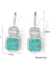 Gorgeous Princess Square Light Blue Cubic Zirconia Drop Earrings