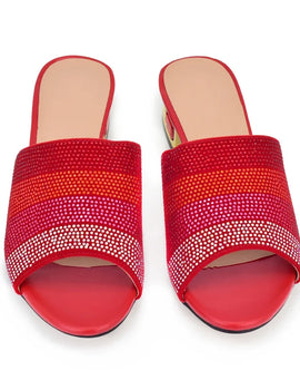 Wedding Shoes for Bride Party Shoes and Slippers Decorated with Rhinestone Nigerian Women Party Pumps