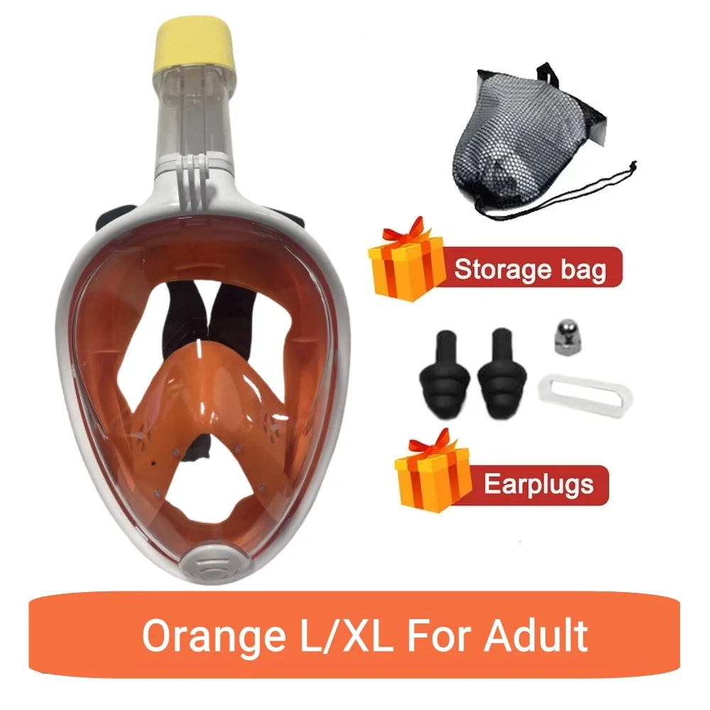 Professional Snorkeling Diving Mask Underwater Scuba Full Face Snorkel Mask Anti Fog Goggles for Adult Swimming Equipment