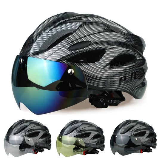 Lightweight Cycling Helmet With Magnetic Goggles And Adjustable Fit