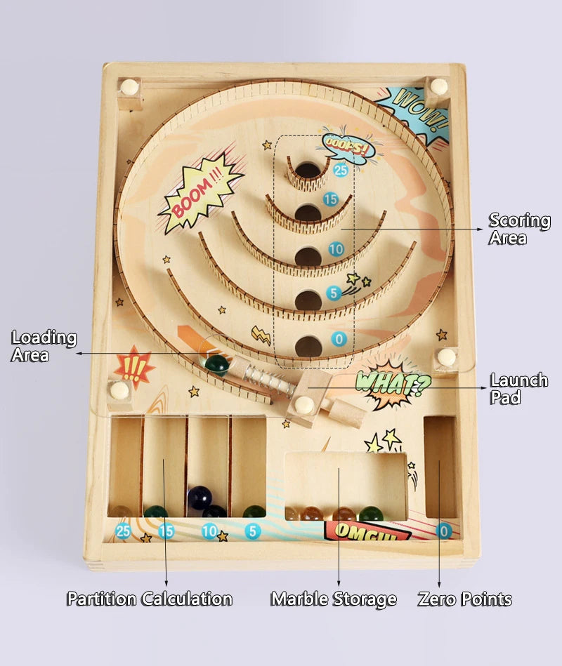 Wooden Pinball Table Game – Party & Brain Teaser Toy