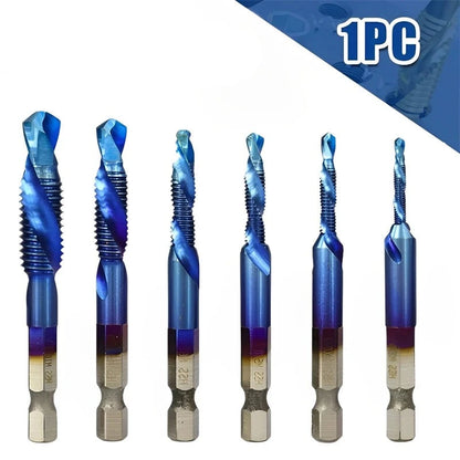 Titanium Plated Hex Shank Drill Bits HSS Screw Thread Metric Tap Screw Machine Compound Tool M3 M4 M5 M6 M8 M10 Hand Tool