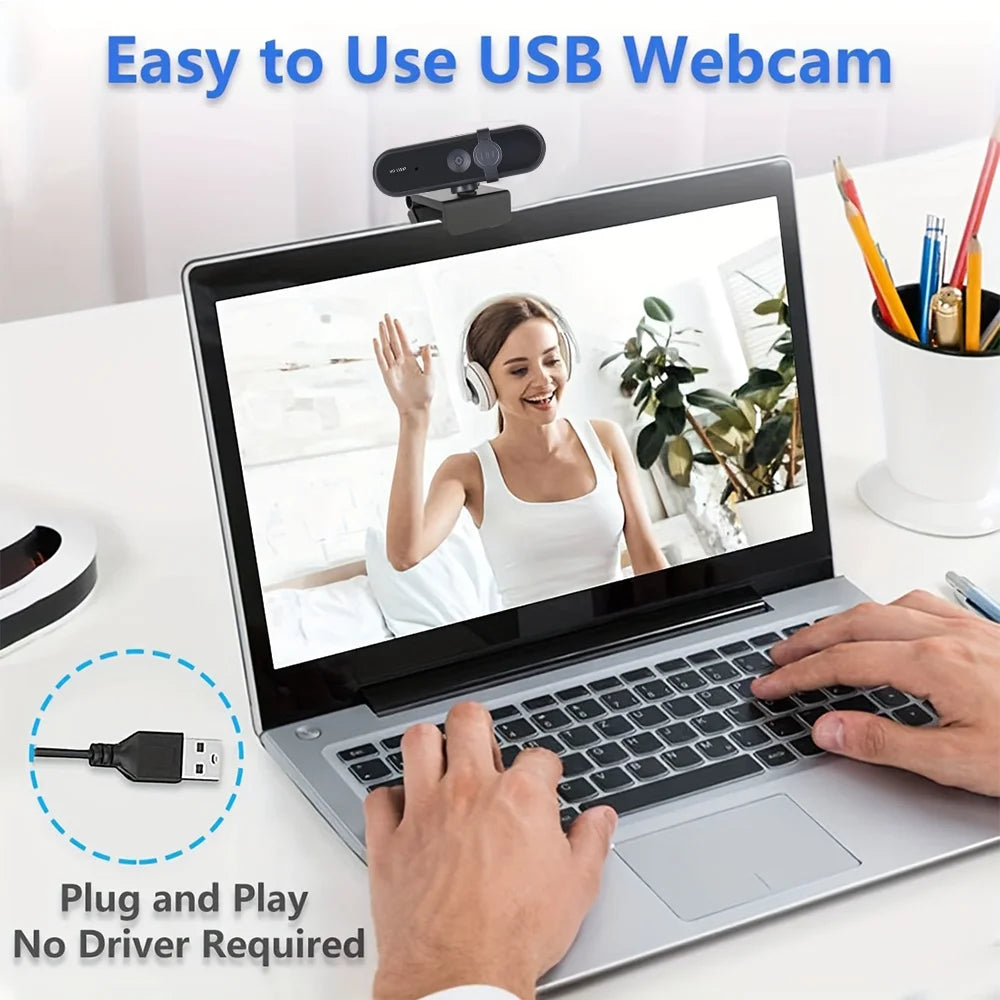 1080P HD Webcam Camera Streaming Rotatable Web Cam for Pc USB Cam for Meetings Streaming Online Classes Universal Tripod Mount