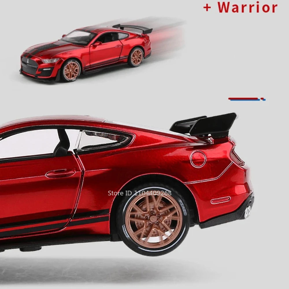 Scale 1:32 Mustang Shelby GT500 F-150 Toy Car Model Alloy Diecast Sound Light Pull Back Vehicle Models Birthday Gifts