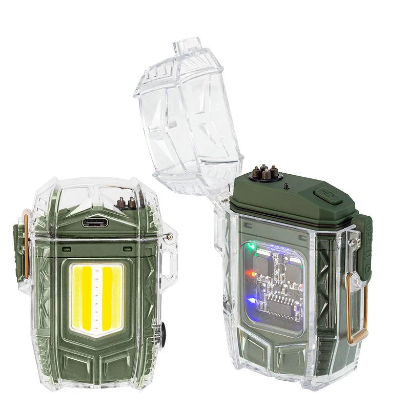 Anti-stress Windproof Waterproof Arc USB Fast Charging Lighter Endurance Outdoor Sports Exclusive LED Display Lighter