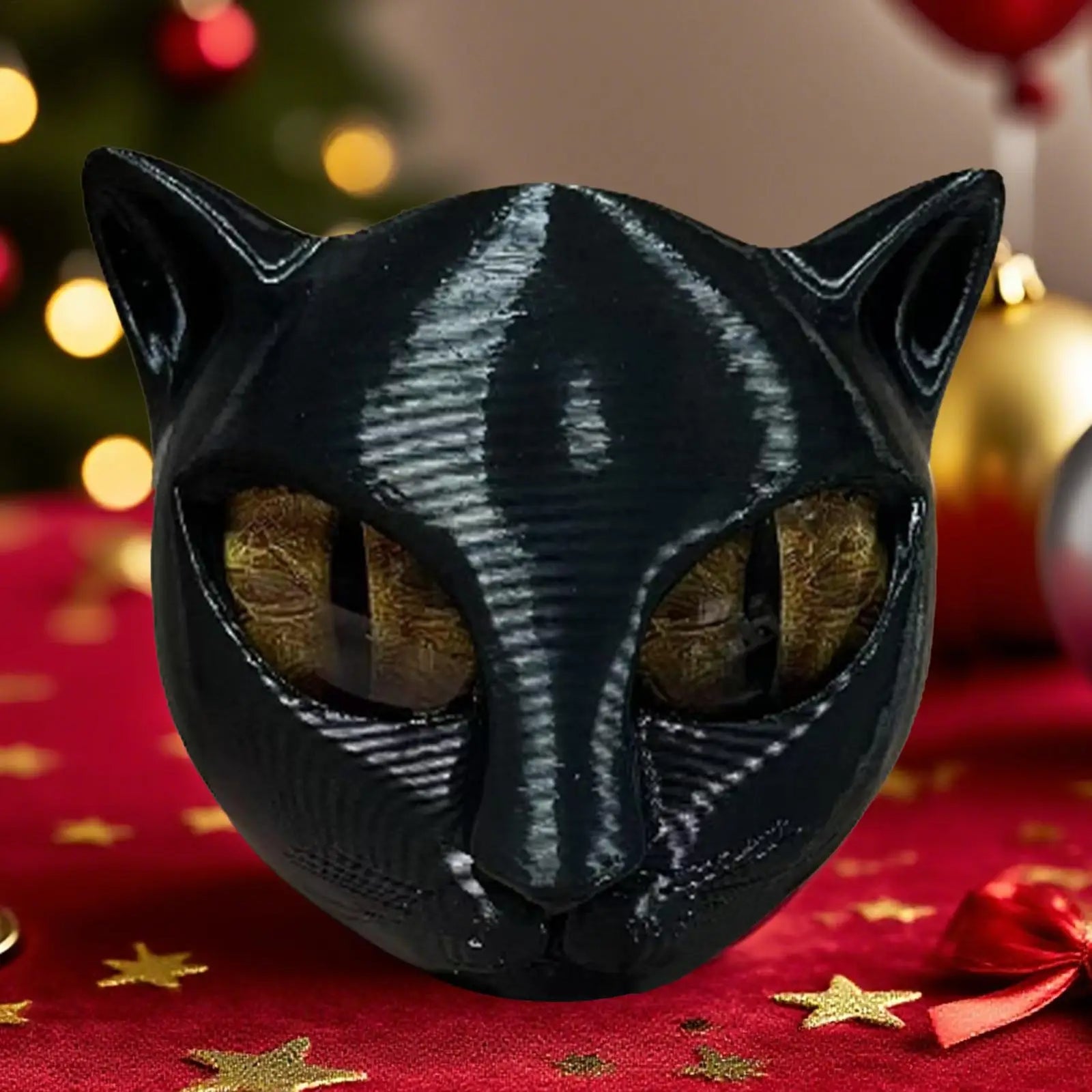 Black Cat Stone Figurine Resin Cat Head Miniature Marble Texture Cat Stone Cat Sculpture Craft Office Desk Cat Decor Kitten Art