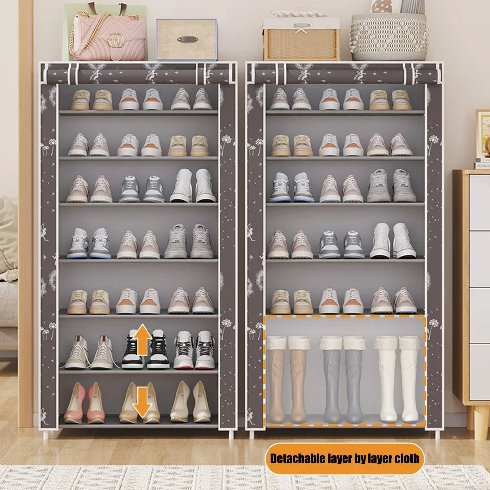 Shoe Cabinet Dustproof Fabric Organizer Household Simple Storage Multilayer Shoe Rack Nonwovens Economic Type Shoe Rack Cabinet