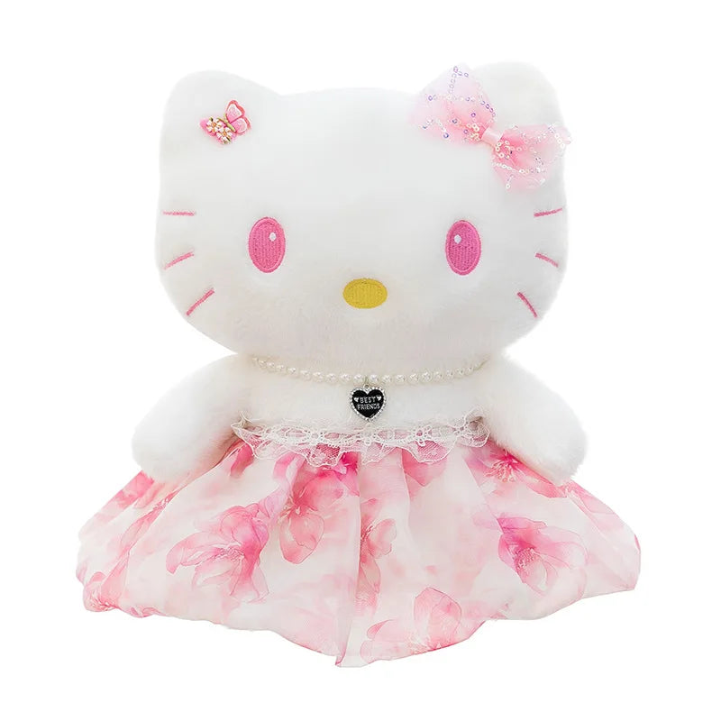 Cute Blue Pink Cat Character Plush Stuffed Doll Toy