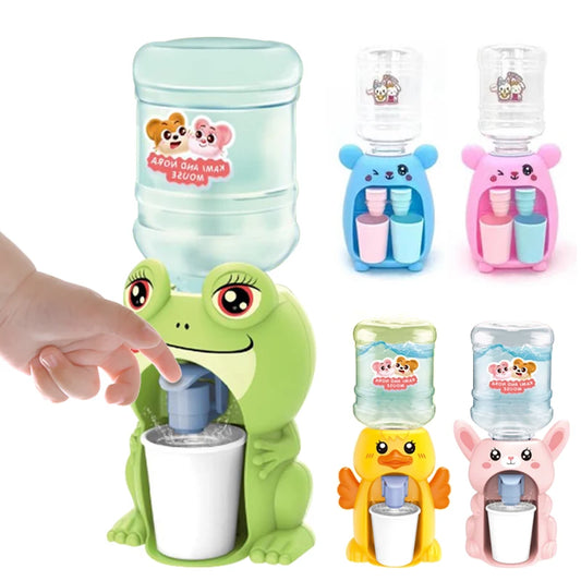 Kids Mini Dual Water Dispenser Toy Cute Water Juice Milk Drinking Fountain Simulation Kitchen Toys for Boys Girls Gift