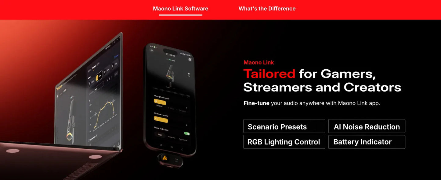 Wireless Dynamic Gaming Microphone with RGB Lighting and Noise Reduction
