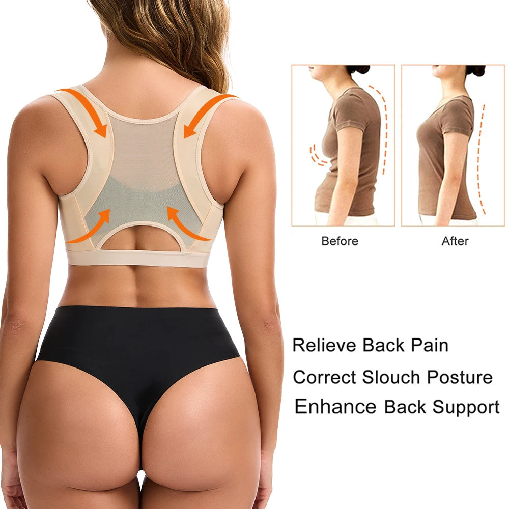 Women Shapewear Top with Built-in Bra & Posture Corrector