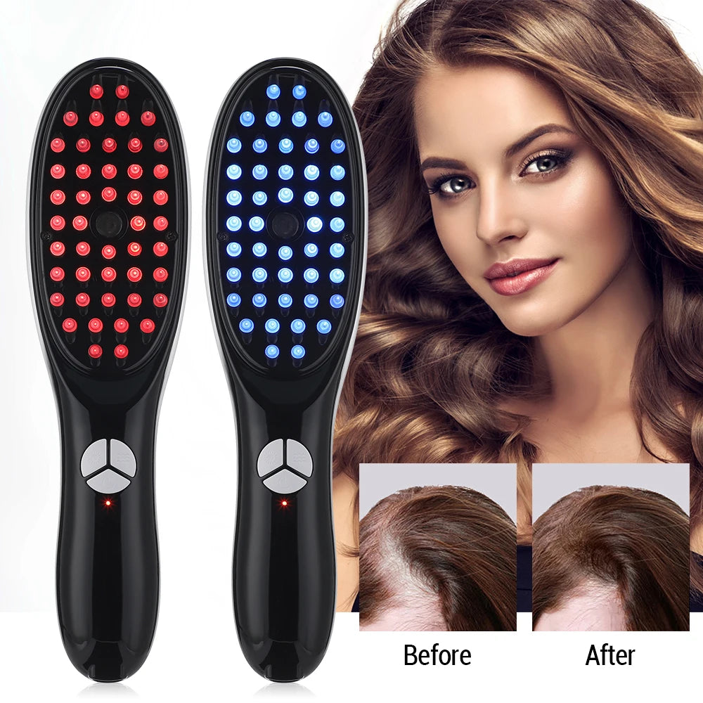 Electric Spray Massage Comb Micro Current Head Meridian Massager Red and Blue Light Nourishing Scalp