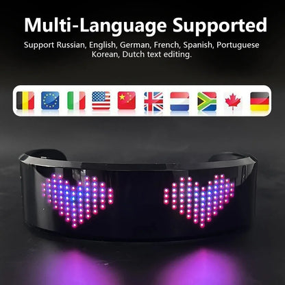 Bluetooth LED Luminous Glasses Prop For Party Bar Festival Performance DIY Shining Electronic Futuristic Eyewear