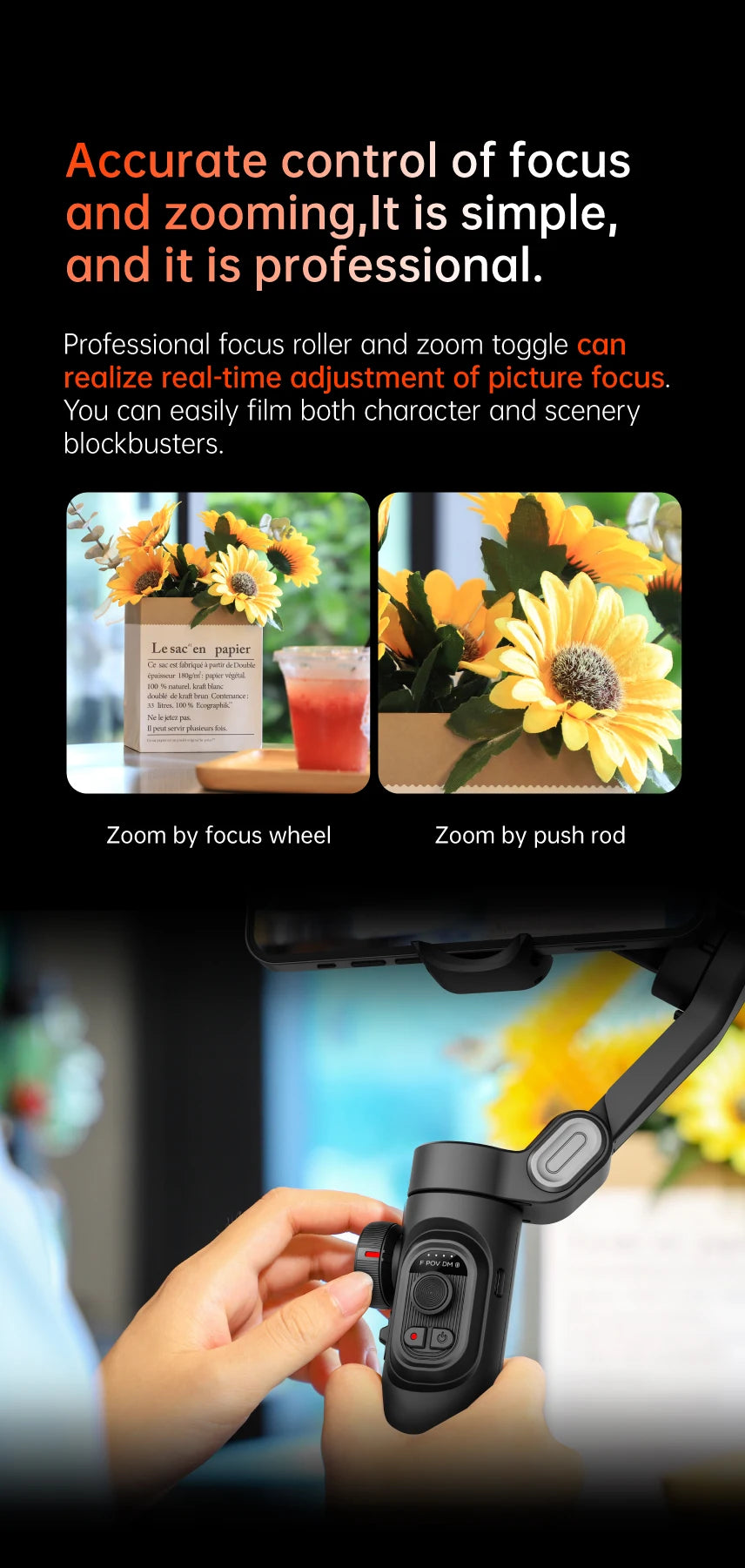 3-Axis Handheld Gimbal Stabilizer SmartXE for Smartphone for iPhone Android AI Face Tracking TikTok Vlog