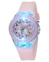 Cartoon Baby Unicorn Kids Watches Girls Toys Silicone Strap Flash Light Children Watch Clock Quartz Wristwatches