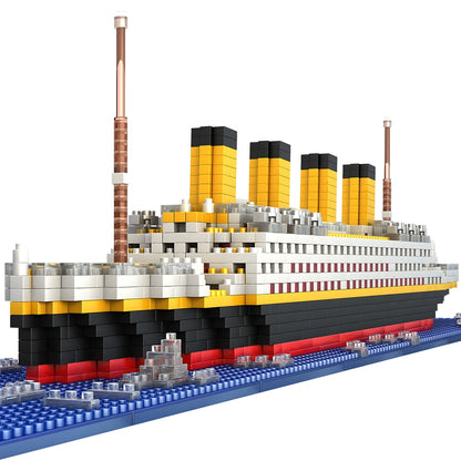 1860 pcs Blocks Titanic Cruise Ship Model Boat Model DIY Assemble Building Blocks Classical Brick Toys Xmas Gift For Children